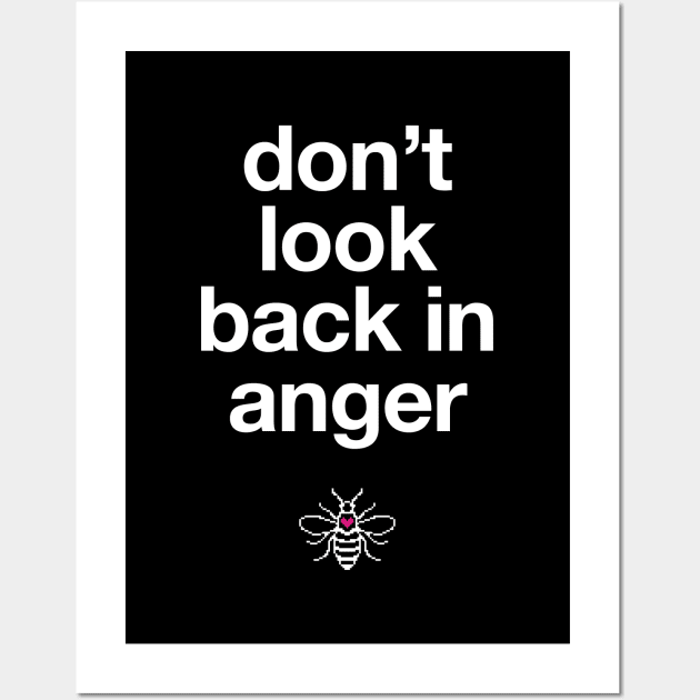 Oasis Don't Look Back In Anger Love Manchester Bee Wall Art by buttercreative